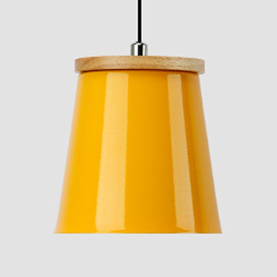 One-Light Modern Pendant Light In Sleek Metallic Bucket Design For Kitchen And Dining Room
