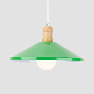 Contemporary Metal Coolie Pendant Light Ideal For Kitchen Or Dining Room Décor Green