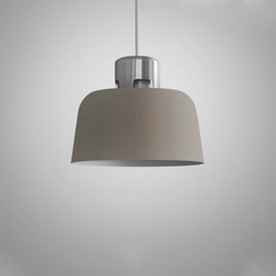Gray Bucket Shade Dining Room Pendant Lamp - Simple Ceiling Light (9/10/11.5/14 Wide) Grey / 10