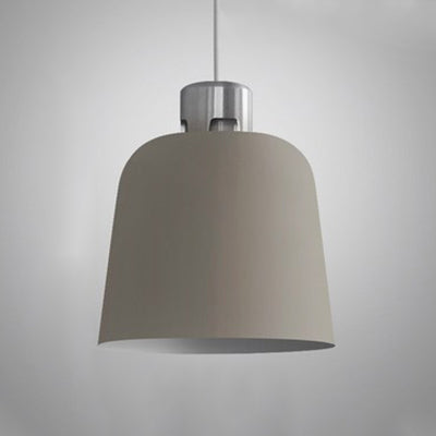 Simple Gray Bucket Shade Pendant Lamp: 9"/10"/11.5"/14" Wide Ceiling Light for Dining Room with One Bulb