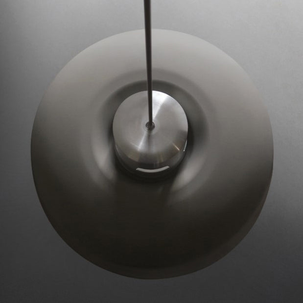 Simple Gray Bucket Shade Pendant Lamp: 9"/10"/11.5"/14" Wide Ceiling Light for Dining Room with One Bulb