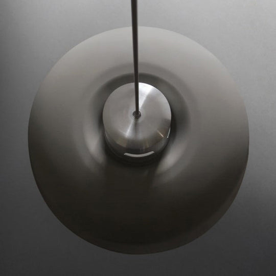 Simple Gray Bucket Shade Pendant Lamp: 9"/10"/11.5"/14" Wide Ceiling Light for Dining Room with One Bulb