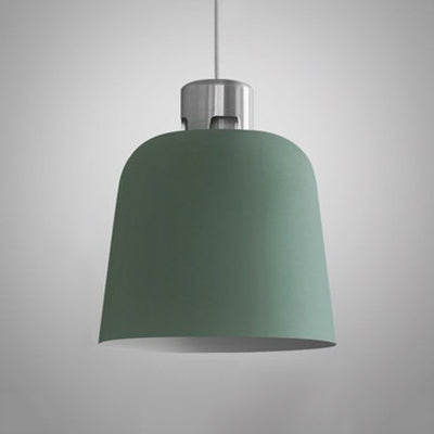 Nordic Pendant Lighting: Metal Bucket Shade Single Light In Blue/Green/Pink For Restaurant Dining