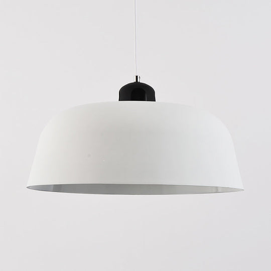 Modern Nordic Monochrome Pendant Lamp - Porch Study Room Barn Hanging Light, Metal, 10/14 Inch Wide, Single Light