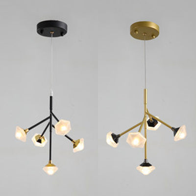 Modern Metal and Acrylic Flower Chandelier - 5 Light G4 Pendant for Kitchen and Dining Room