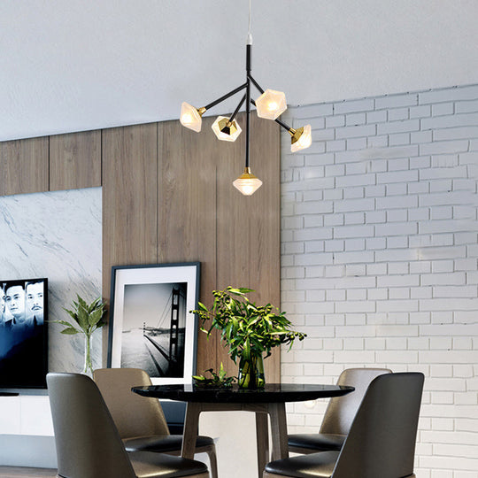 Modern Metal & Acrylic Pendant Chandelier With 5 Lights For Kitchen And Dining Room