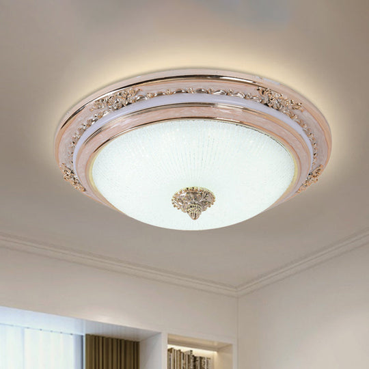 Sleek Glass Apricot Ceiling Lamp - LED Flush Mount Light, Bowl-Shape Simplicity - 14"/16"/19.5" Dia