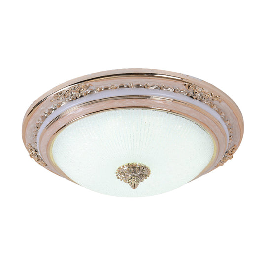 Sleek Glass Apricot Ceiling Lamp - LED Flush Mount Light, Bowl-Shape Simplicity - 14"/16"/19.5" Dia