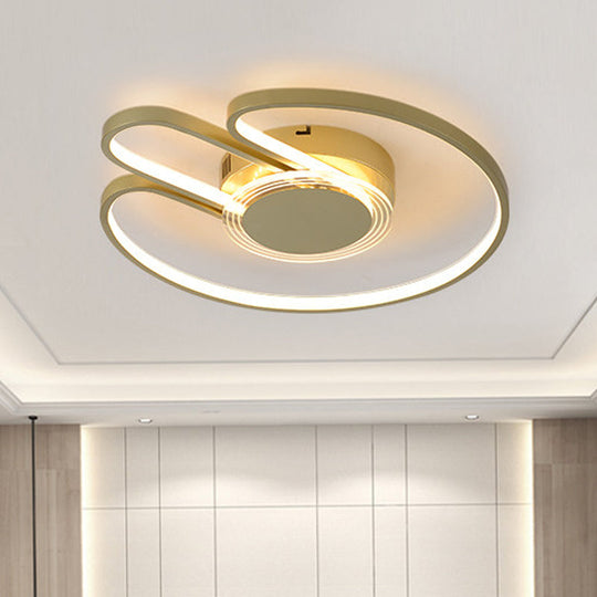 Modern Black/Gold Geometric Frame Flushmount - 16/19.5 Led Metal Flush Mounted Lighting