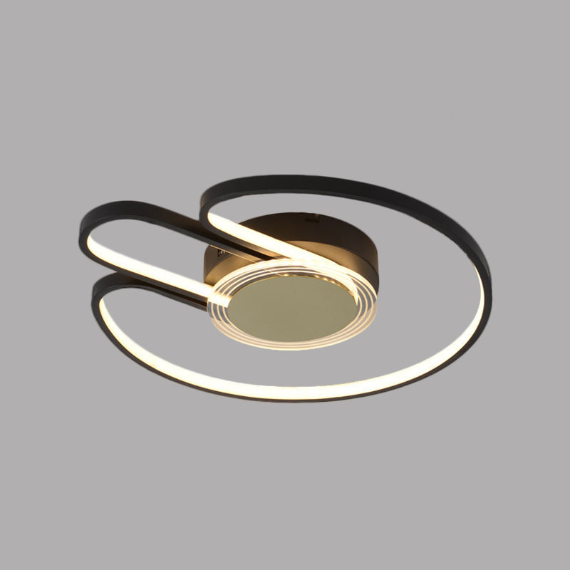 Modern Black/Gold Geometric Frame Flushmount - 16"/19.5" LED Metal Flush Mounted Lighting