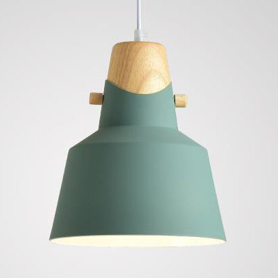 Modern Metal Bell/Dome Pendant Ceiling Light - 1 Light, 8.5"/14" Dia - Pink/Yellow/Green