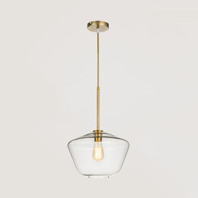 Modern Glass Pendant Lamp 1-Light Ceiling Light Clear/Amber Triangle/Urn/Diamond 9/14/16.5 Wide