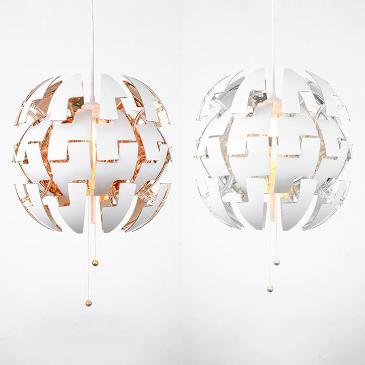 Modern Gold/Silver Exploding Pendant Light For Restaurants - 1-Light Metal Hang Lamp