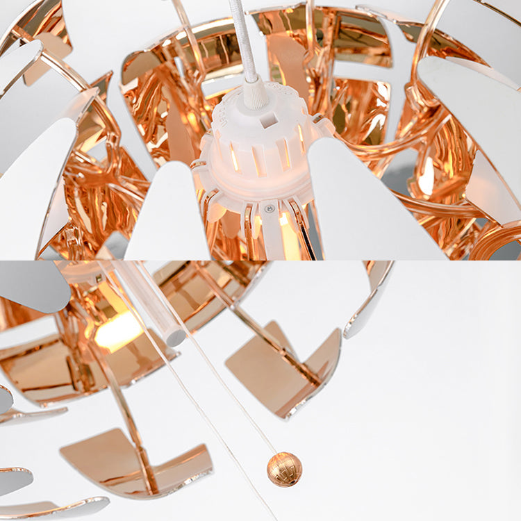 Modern Gold/Silver Exploding Pendant Light For Restaurants - 1-Light Metal Hang Lamp