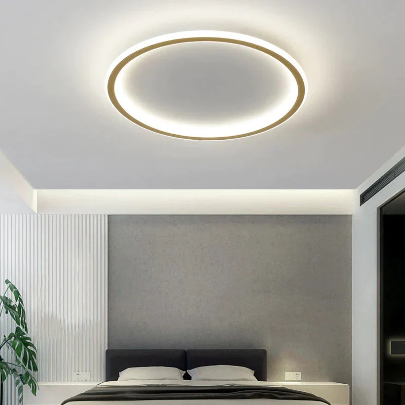 Nouveau plafonnier simple à LED en cuivre pour chambre à coucher