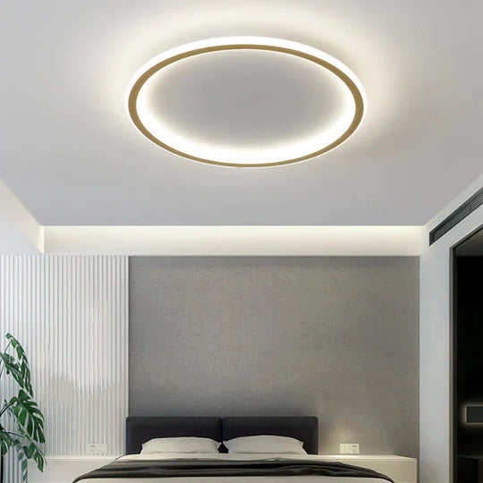 Nouveau plafonnier simple à LED en cuivre pour chambre à coucher