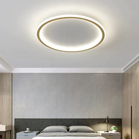 Nouveau plafonnier simple à LED en cuivre pour chambre à coucher