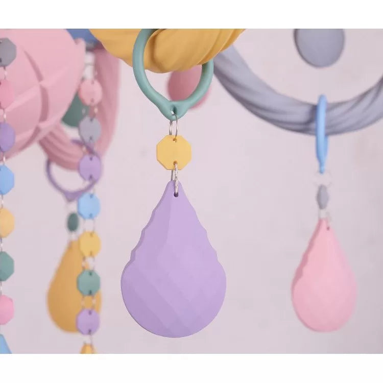 Girls Room Chandelier Lamp: Multicolor Pendant Lighting With Adjustable Chain And Candle Perfect For