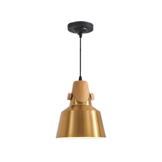 Modern Dome Metal Pendant Lighting - 1-Light Brass Hanging Lamp for Restaurant - 8.5"/14" Wide
