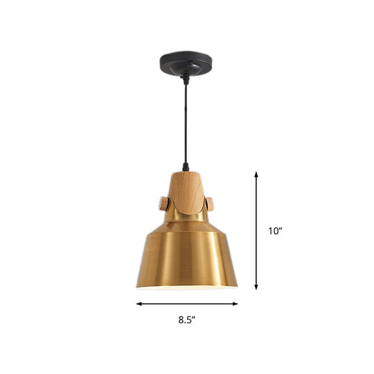Modern Dome Metal Pendant Lighting - 1-Light Brass Hanging Lamp for Restaurant - 8.5"/14" Wide