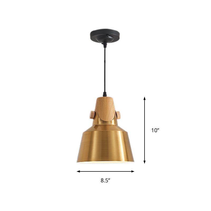 Modern Dome Metal Pendant Light Brass Hanging Lamp Kit For Restaurants - 8.5/14 Wide