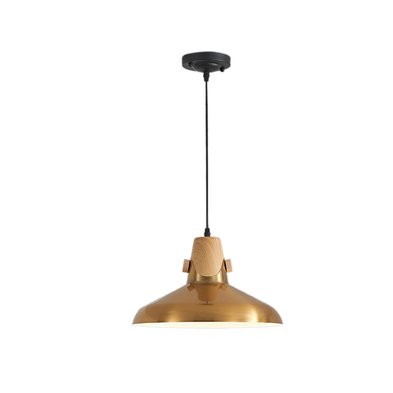 Modern Dome Metal Pendant Lighting - 1-Light Brass Hanging Lamp for Restaurant - 8.5"/14" Wide