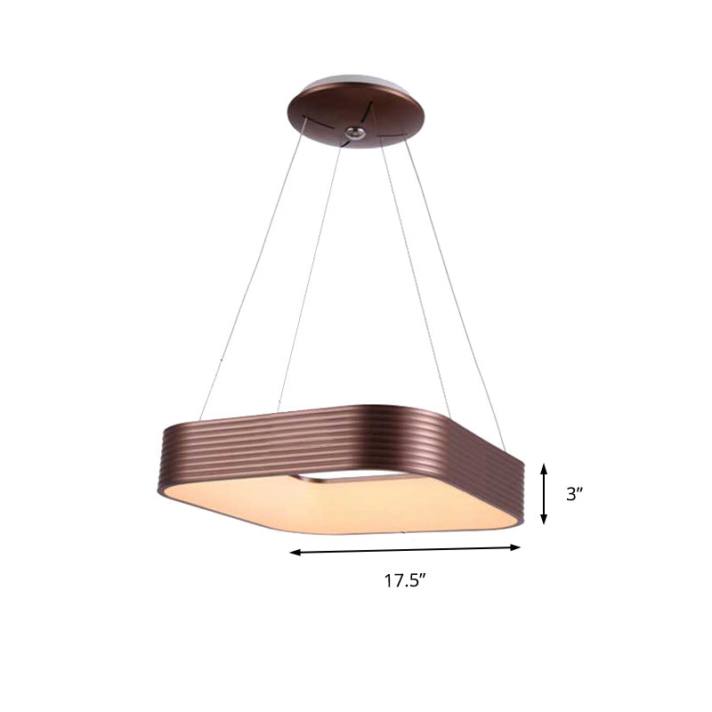Modern Square Rose Gold Led Ceiling Light - 18/23.5 Wide
