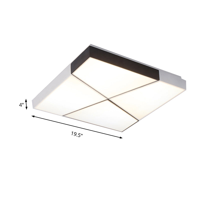 Contemporary LED Ceiling Mount Light - White Acrylic Flushmount for Bedroom