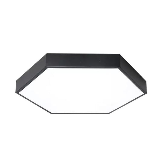 Modern Led Ceiling Light For Child Bedroom With Hexagon Shade Black / 12 White