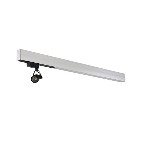 Minimalist Metal Pendant Light - White Rectangular Design 1 For Office Spot Lighting With Swivel