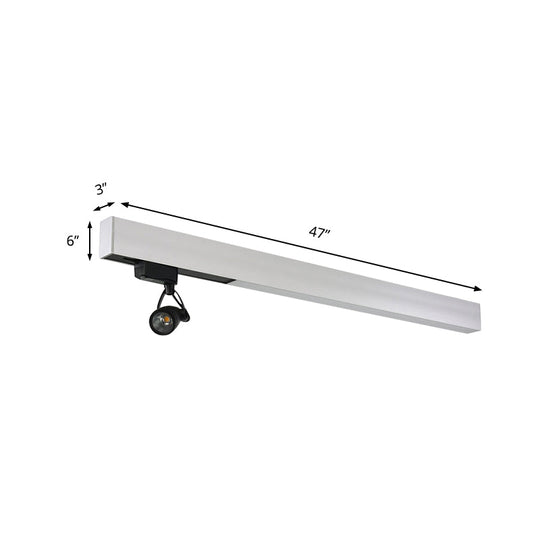 Minimalist Metal Pendant Light - White Rectangular Design 1 For Office Spot Lighting With Swivel