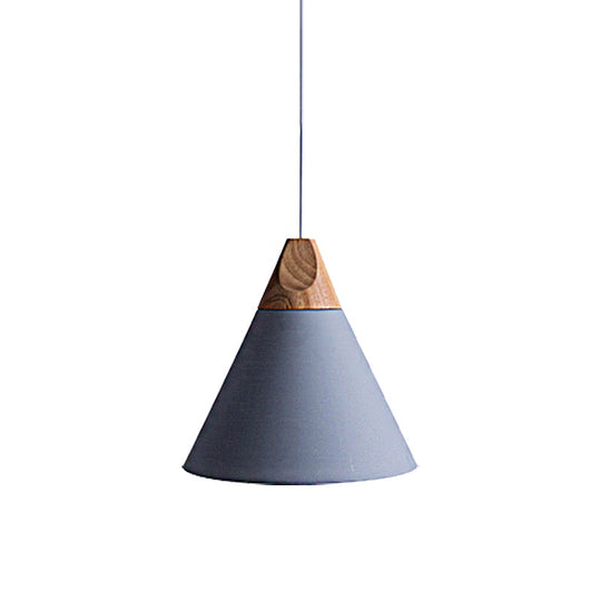 Conical Shade Metal Pendant Light - Contemporary Kitchen Hanging Fixture (5.5"/8.5"/10" W, Grey/Silver/Yellow)