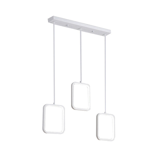 Contemporary Black/White Square Drop Pendant LED Acrylic Ceiling Light Fixture - Warm/White Lighting