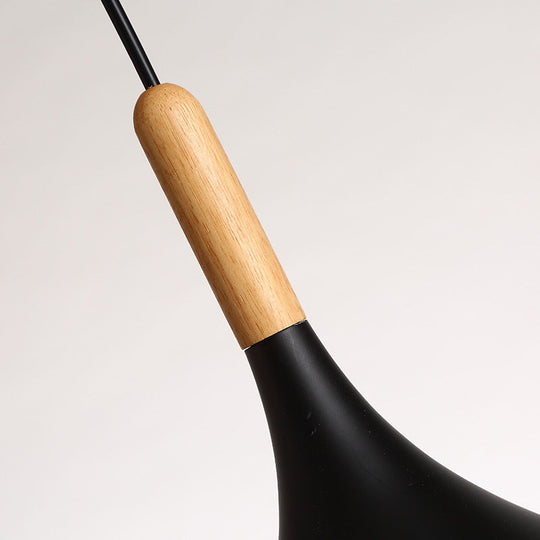 Lampe suspendue en forme de dôme métallique - Style simple, 1 tête, noir/blanc - Idéale pour les salles à manger - Disponible en largeur de 12,5" et 16,5"