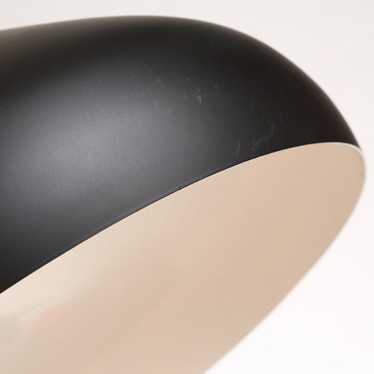 Lampe suspendue en forme de dôme métallique - Style simple, 1 tête, noir/blanc - Idéale pour les salles à manger - Disponible en largeur de 12,5" et 16,5"