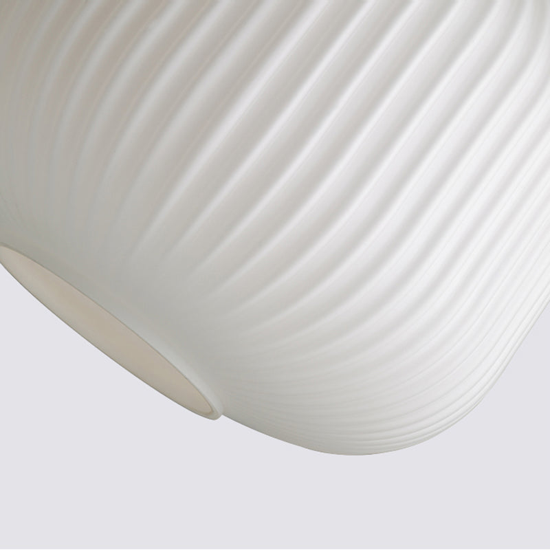 Modern Milk Glass Ribbed Cylinder Pendant Light - 5.5"/8"/12" - 1 Light White Ceiling Fixture for Restaurants