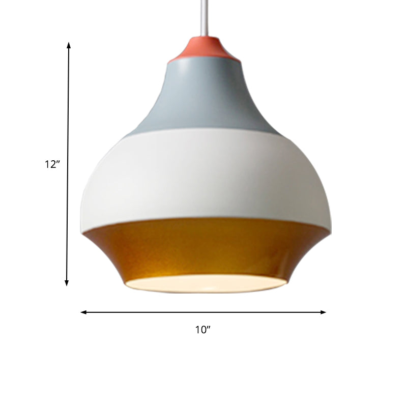 Modern Metal Urn Pendant Light - 1 Light Grey/White/Green - Ideal for Bedroom