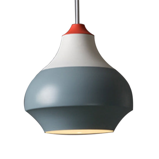 Modern Metal Urn Pendant Light - 1 Light Grey/White/Green - Ideal for Bedroom