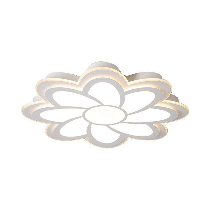 Modern Flower Metal Ceiling Light with LED, Acrylic Diffuser, Warm/White, 16.5"/20.5"/24.5" Dia