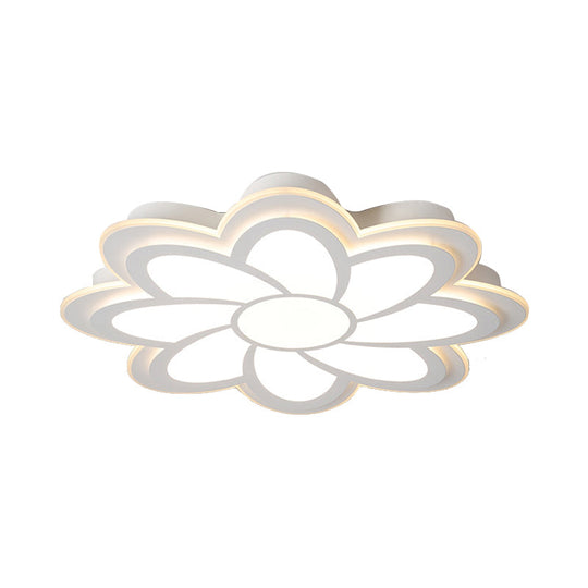 Modern Flower Metal Ceiling Light with LED, Acrylic Diffuser, Warm/White, 16.5"/20.5"/24.5" Dia
