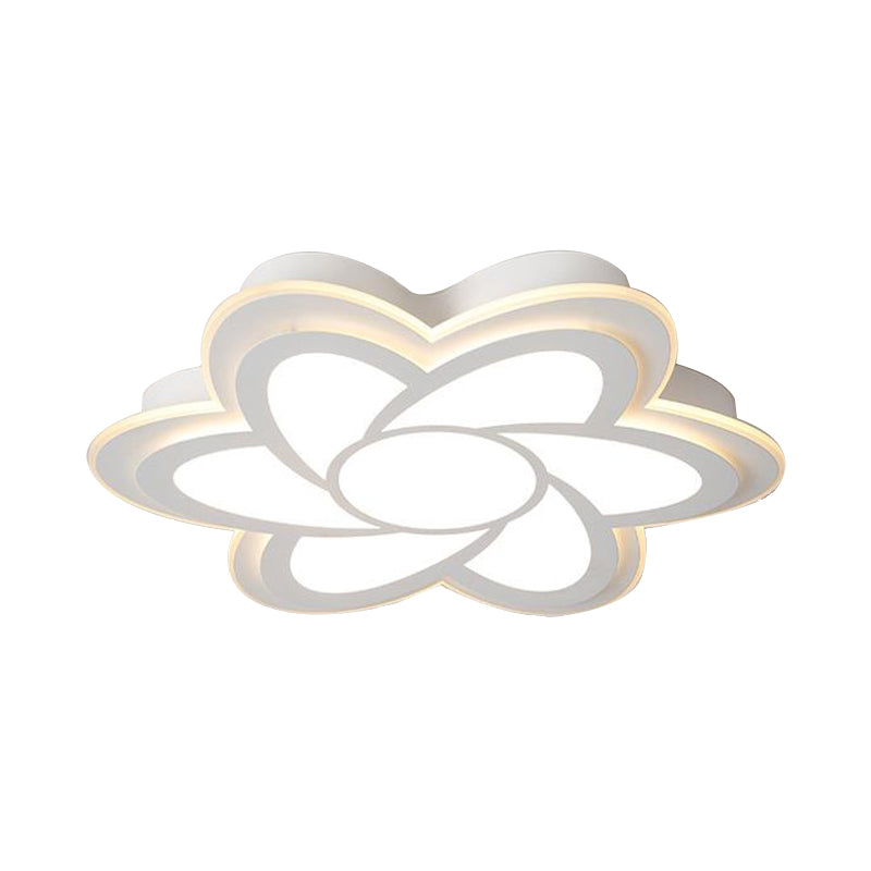Modern Flower Metal Ceiling Light with LED, Acrylic Diffuser, Warm/White, 16.5"/20.5"/24.5" Dia