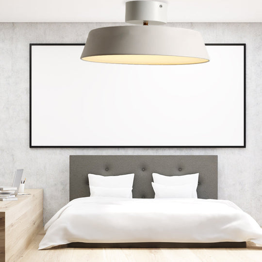 Modern Barn Semi Mount Lighting: Rotatable Ceiling Light Fixture with White/Green Acrylic Diffuser