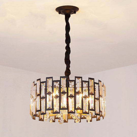 Modern Gold Round Crystal Ceiling Chandelier - 6/5 Lights, Bedroom Hanging Lamp, 19.5"/16" Wide