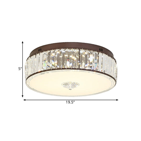 Contemporary Clear Crystal LED Flush Mount Ceiling Lamp - 19.5"/23.5" Wide