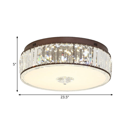Contemporary Clear Crystal LED Flush Mount Ceiling Lamp - 19.5"/23.5" Wide