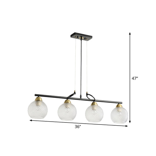 Modern Hanging Chandelier: Clear Glass Dual Bulb Pendant Light Kit In Black