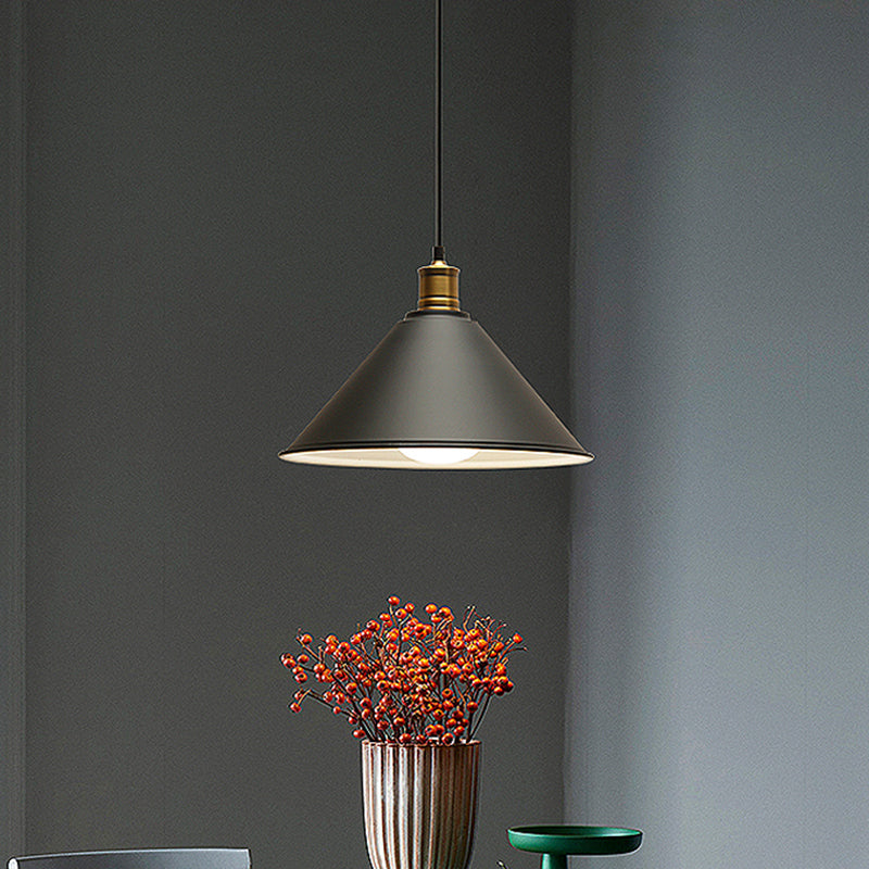 Suspension de plafond conique en métal moderniste - Orange/jaune, largeur 12"/14"