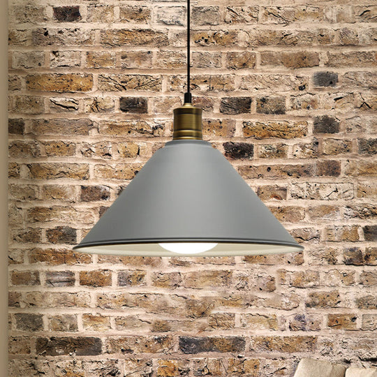 Suspension de plafond conique en métal moderniste - Orange/jaune, largeur 12"/14"