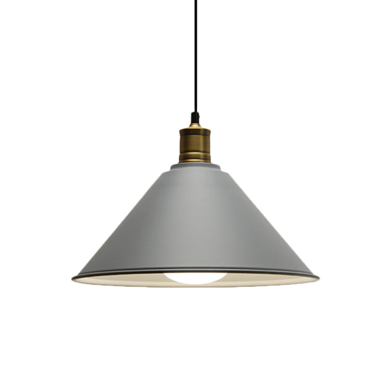 Suspension de plafond conique en métal moderniste - Orange/jaune, largeur 12"/14"