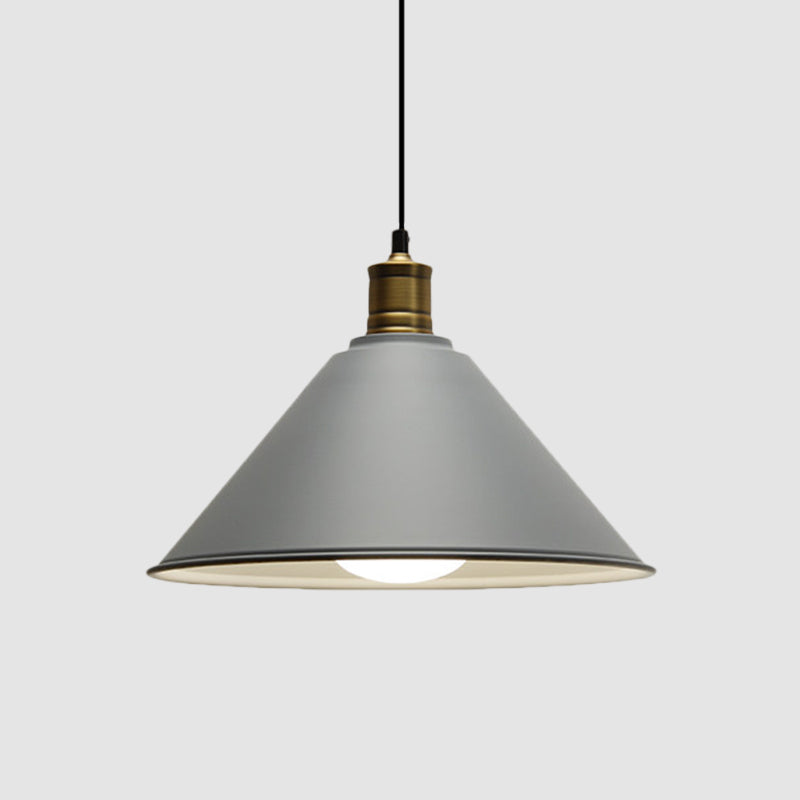Modern Conical Metal Ceiling Pendant Light In Orange And Yellow/Yellow - 12/14 Width
